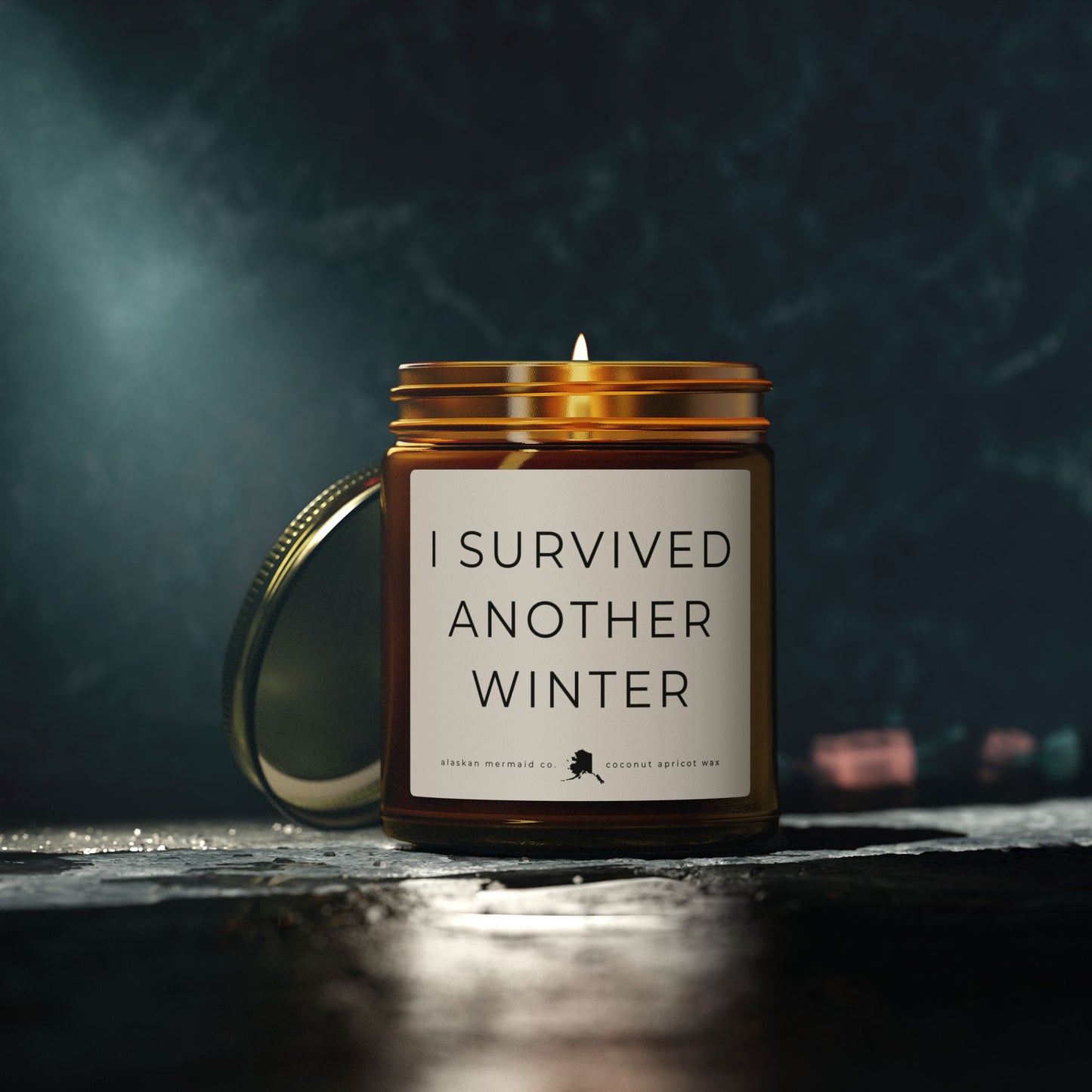 I Survived Another Winter- Coconut Apricot Wax Candle